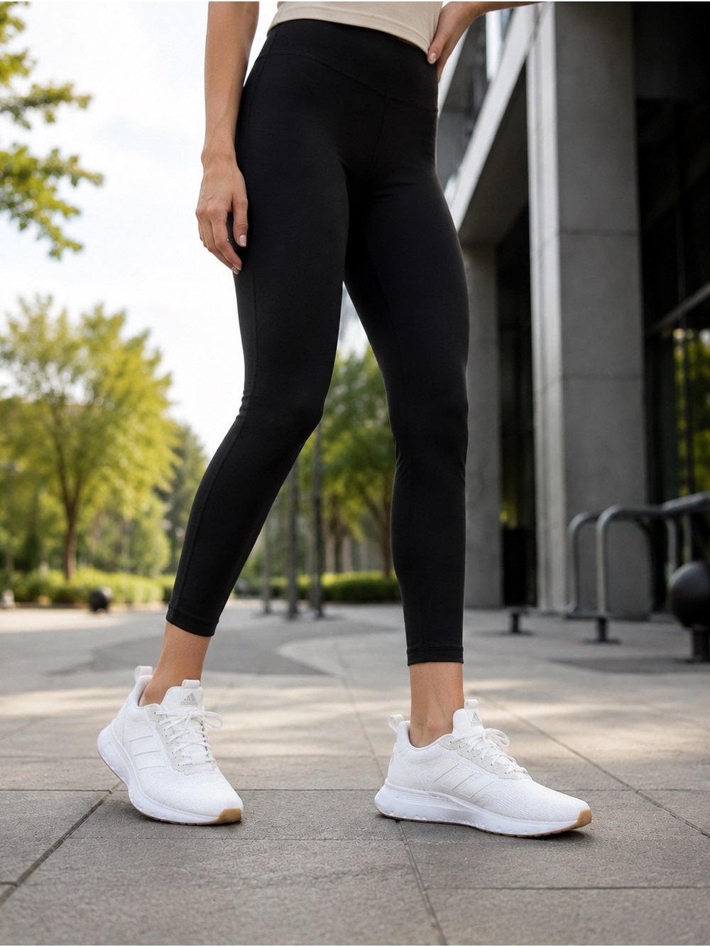adidas Women's White Knit Running Sneakers